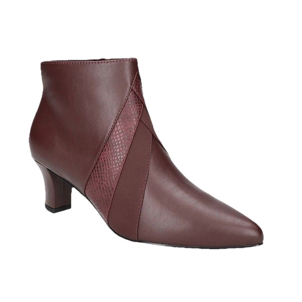 Easy Street Falcon Women's Ankle Boots Size 7.5 Red Burgundy Dress Booties